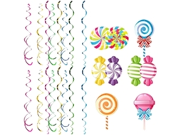 Guirlanda De Doces De Aniversário Com Pirulitos Coloridos Em Espiral, 48 Peças |