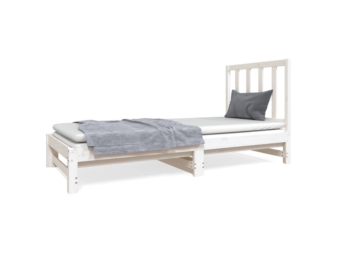 Estrutura Sofá Cama de Puxar Pinho Maciço Branco MAISON EXCLUSIVE (90x190 cm)