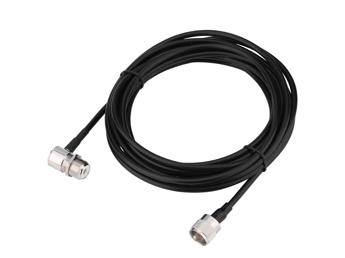 Conector Mali Pl259 UHF de 5m para antena de rádio, com cabo e suporte