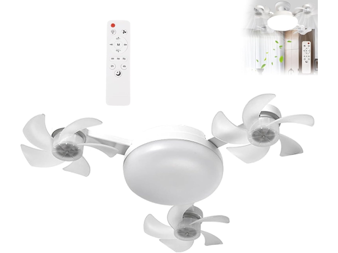 Ventilador De Teto Com Luz E27 2026, Led Silencioso 2 Em 1 Controle