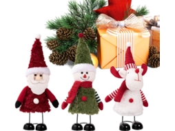 Decoração Natalina Estatueta Telescópica Papai Boneco Festiva Estar Cabeceira Mesa Pé Noel Neve Rena - Sala GOKOCO