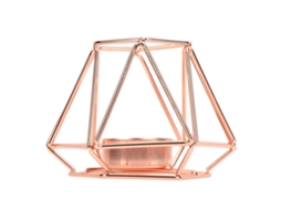 Vela de Tealight Geométrica para Decoração de Mesa em Casa, Cor Ouro Rosa S LAXISCREED