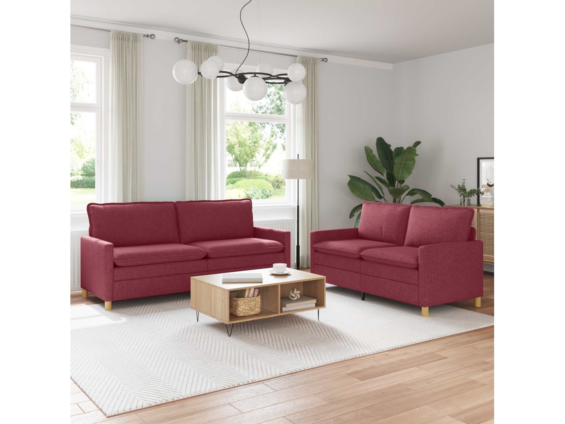 Vidaxl Conjunto De Sofás 2 Unid. Vinho Vermelho Tecido