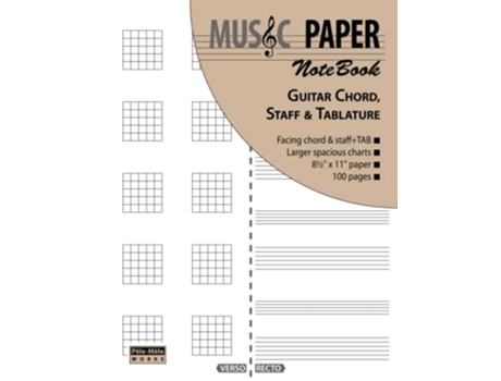 Livro MUSIC PAPER NoteBook Guitar Chord Staff Tablature de Ashkan Mashhour (Inglês)