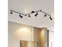 Nettlife Candeeiro De Teto Com 6 Focos Preto Metal Gu10 Design Moderno Para Quarto Corredor E Sala De Estar, 18,5 Cm, Orientáveis, Em Casa