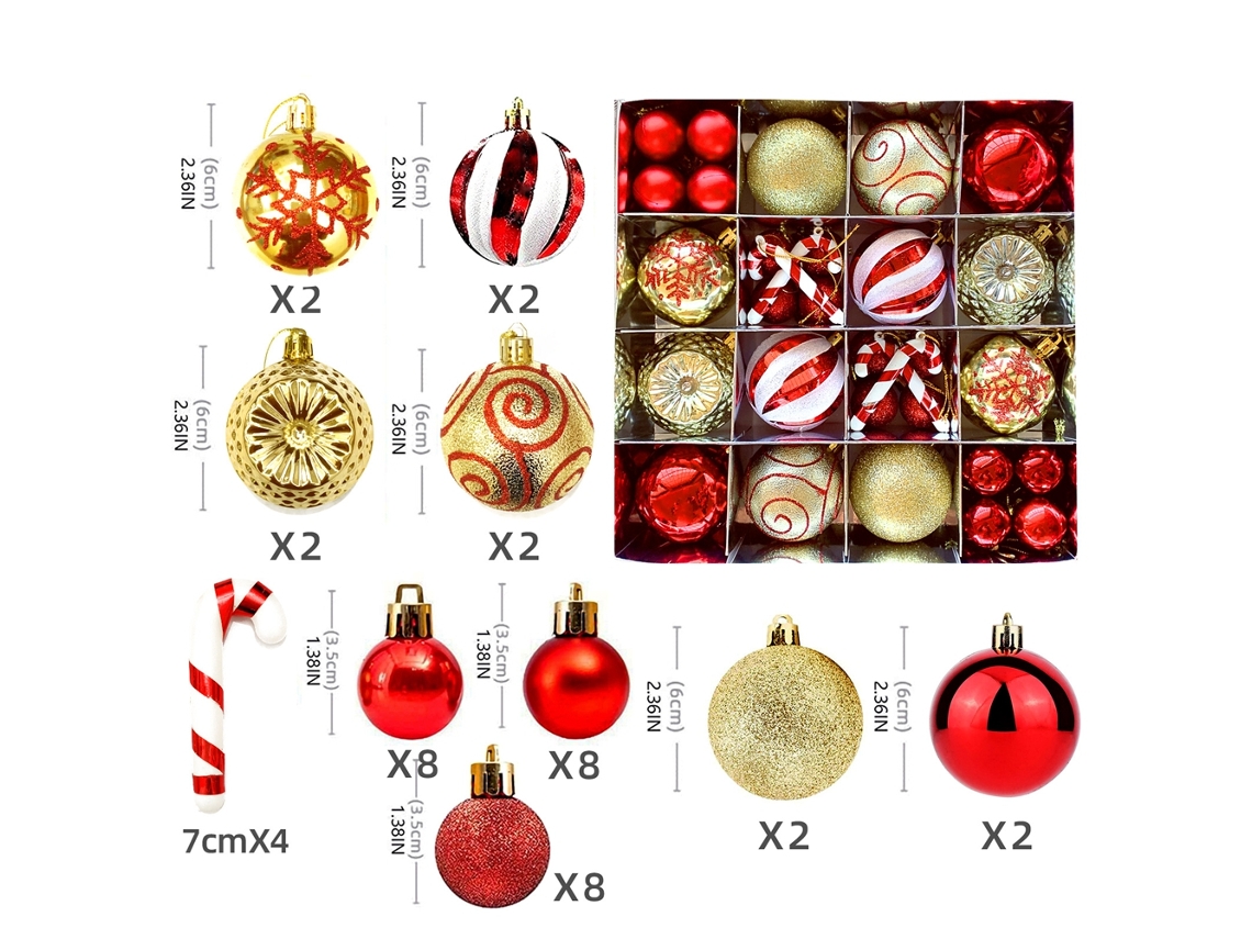 Bola De Natal De 6 Cm, Cromada, Em Plástico, Pintada À Mão, Para Decoração Ou Enfeite De Árvore De Natal. Aquaforge