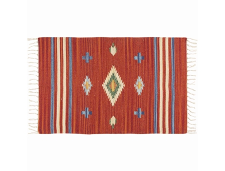 Tapete Algodão 120X180Cm Vermelho Kilim IMP-BL