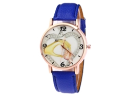 Reloj Analógico De Cuarzo Para Mujer Con Correa De Pu, Regalo De Joyería (azul)
