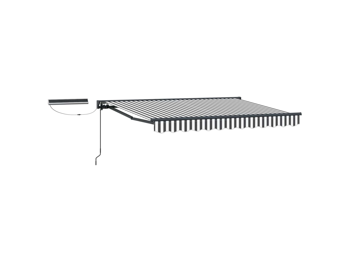 Vidaxl Toldo Retrátil Elétrico Antracite E Branco 3 X 2,5 M