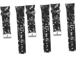 Conjunto De 3 Pulseiras De Silicone Para Gear S2 R720, Estilo Flor Preta, Confortáveis E Modernas.