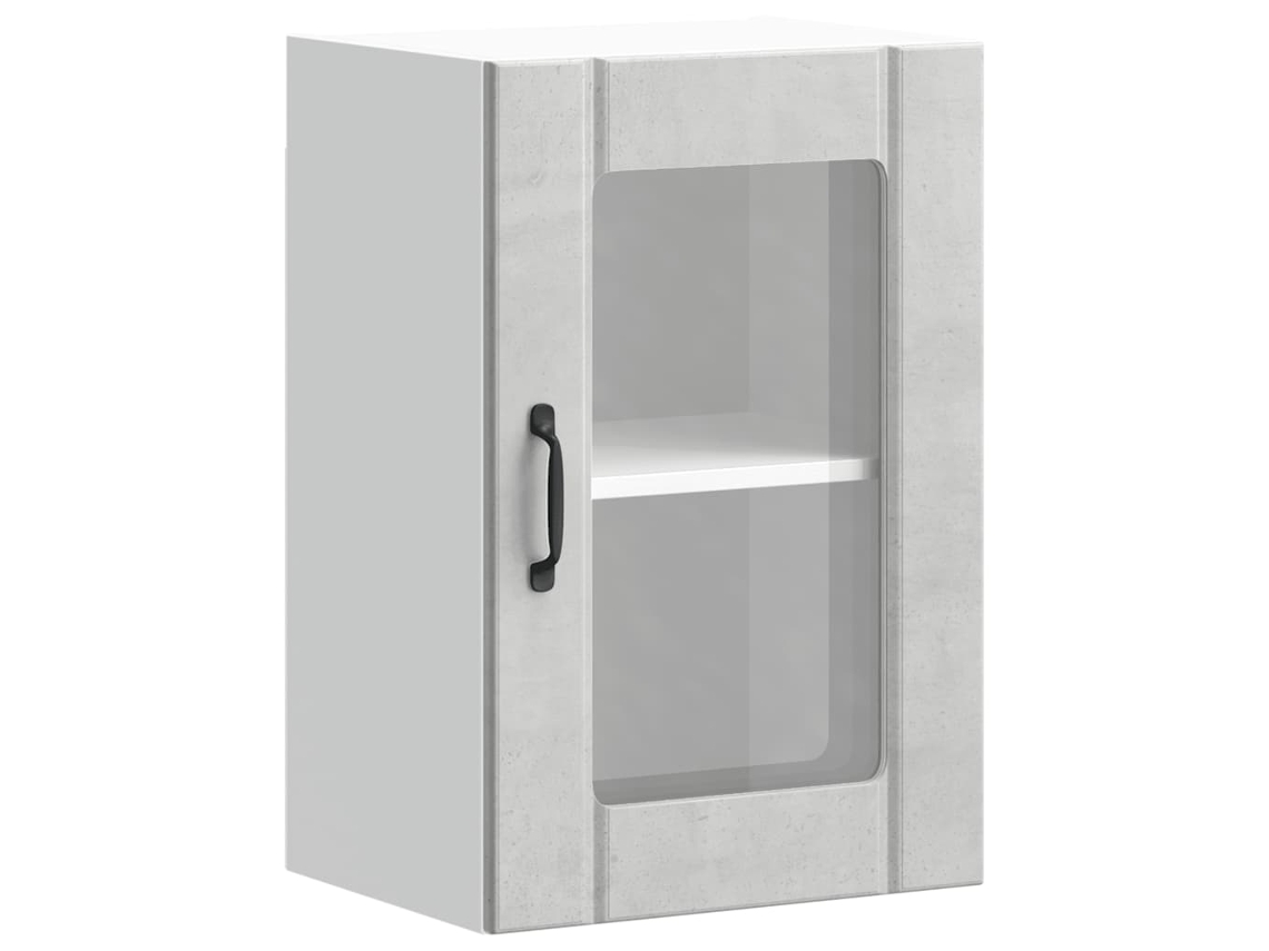 Armário de Parede de Cozinha Porta Vidro Lucca Cinzento Cimento MAISON EXCLUSIVE