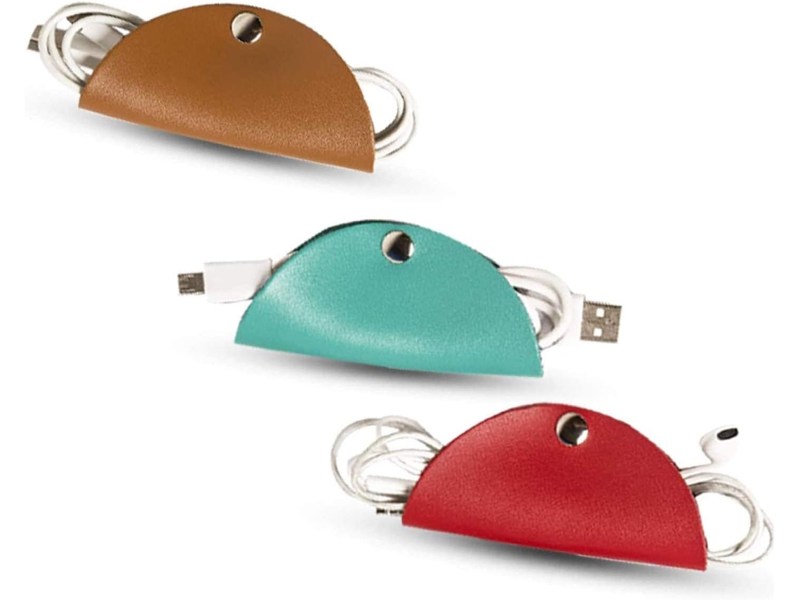 Organizador De Cabos Em Couro, Puiuisoul Cord Taco Trio, Prendedor De Fios Para Fones Ouvido, Ideal Para Enrolar Cabos De Fones Ouvido E Usb