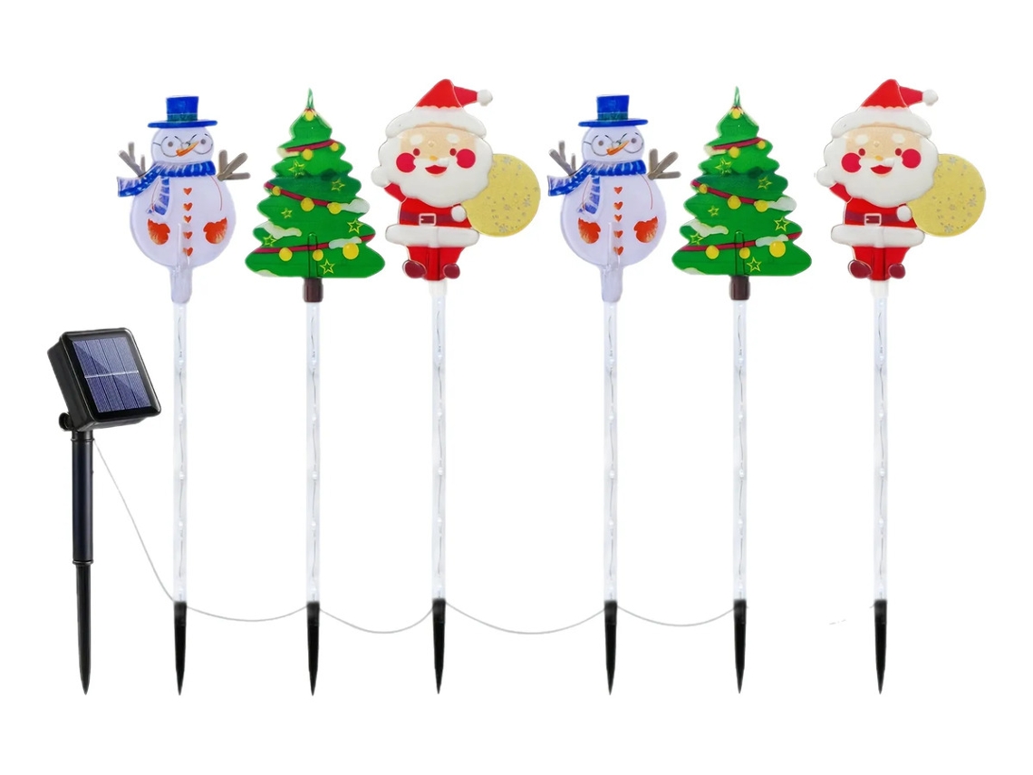 Luzes Solares De Natal: Decoração De Boneco De Neve E