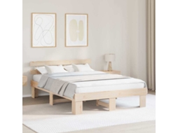 Vidaxl Estrutura Da Cama Com Cabeceira Natural 140 X 200 Cm