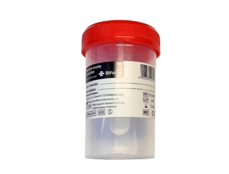 Recipiente estéril para amostra de fezes 60ml, unidade única Jc7216 60s Bifarm