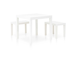 Maison Exclusive - Mesa De Jardim Com 2 Bancos Plástico Branco