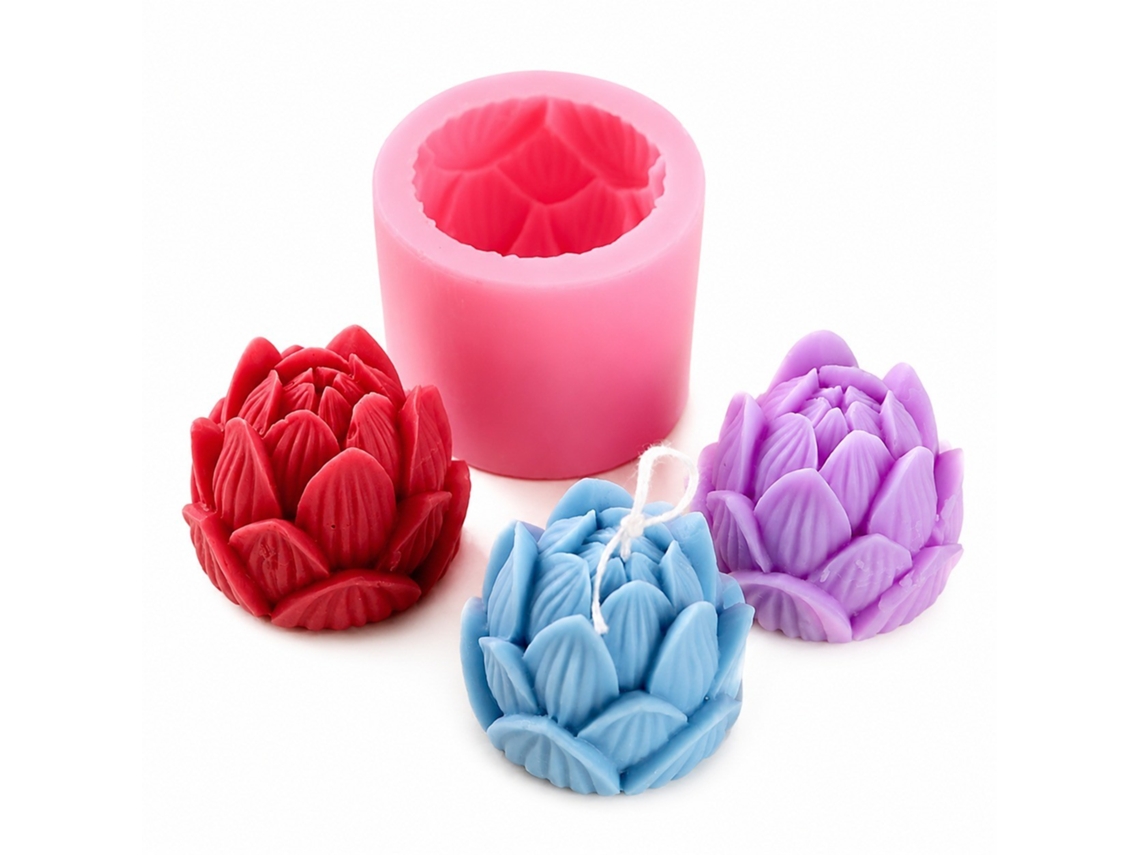 Molde De Silicone Para Velas (flor De Lótus - 6 × 7 Cm)