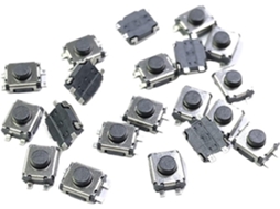 Conjunto De 50 Interruptores Táteis Smd Tipo Tartaruga, 4 Pinos, 3x 4x 2mm, Com 2 Pés, Base Vertical E Sem Pilares