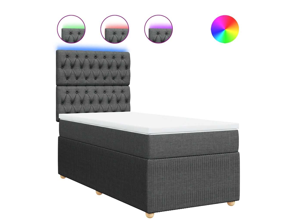Box Spring Bed, Box Spring Beds Vidaxl Cinzeto Tecido (100 X 200 Cm)