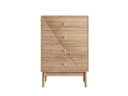 Cômoda Moderna com Quatro Gavetas em Madeira,ideal para Quarto,sala e Corredor,armazenamento Elegante em Cor de Carvalho ORBITRA COMMERCE