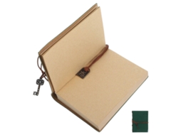 Caderno de Viagem Vintage em Couro, Agenda Recarregável com Porta, Canetas, Bolso e Alça, Presente Multifuncional para Homens e Mulheres BRILVIBERA