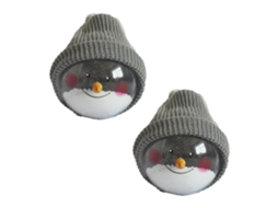 2 Peças de Bolas de Boneco de Neve de Plástico Transparente Bolas de Natal Cinza AURUM