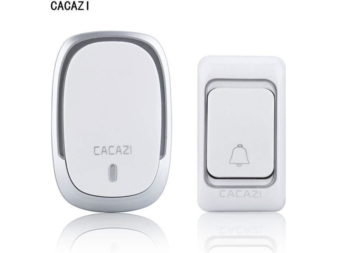 Campainha sem fio à prova dágua com 36 melodias e alcance de 300m - 300M LED - K01-AC - ABS - Prata