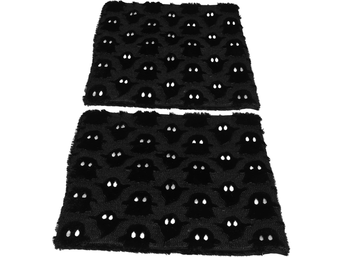 Conjunto de 2 Capas Almofada em Pelúcia com Estampa Fantasmas para Decoração Cama, Sofá e Poltrona. CHABERLU