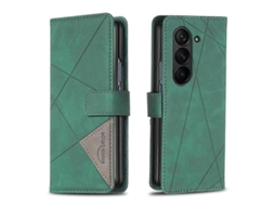 Capa De Celular Em Couro Com Textura De Losango E Fecho Magnético Para Samsung Galaxy Z Fold7