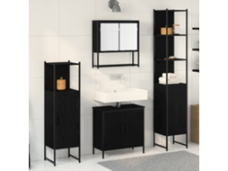 Vidaxl Conjunto De Móveis Para Banheiro 4 Unid. Preto