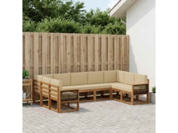 Vidaxl Conjunto De Sofás Para Exterior 9 Unid. Natural E Bege