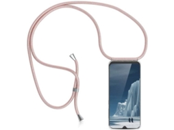 Capa Samsung Galaxy A40 HONGWE. Com corda Transparente/Rosa