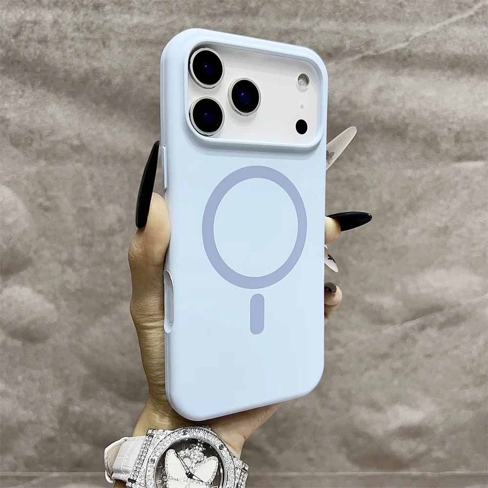 (iphone 13, Azul) Capa Protetora Magnética Magsafe Para Iphone, Feita De Silicone.