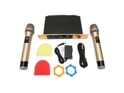 Sistema De Microfone Sem Fio Uhf Profissional 2x30 Frequências Ajustáveis