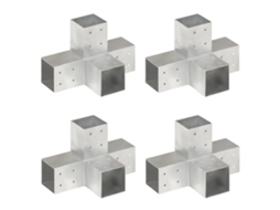 Vidaxl Bases Para Poste Em Forma De X 4 Pcs 81x81 Mm Metal Galvanizado