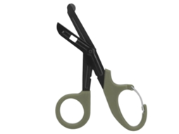 Tesoura de bandagem em aço inoxidável com dentes finos, ferramenta militar de primeiros socorros, verde.