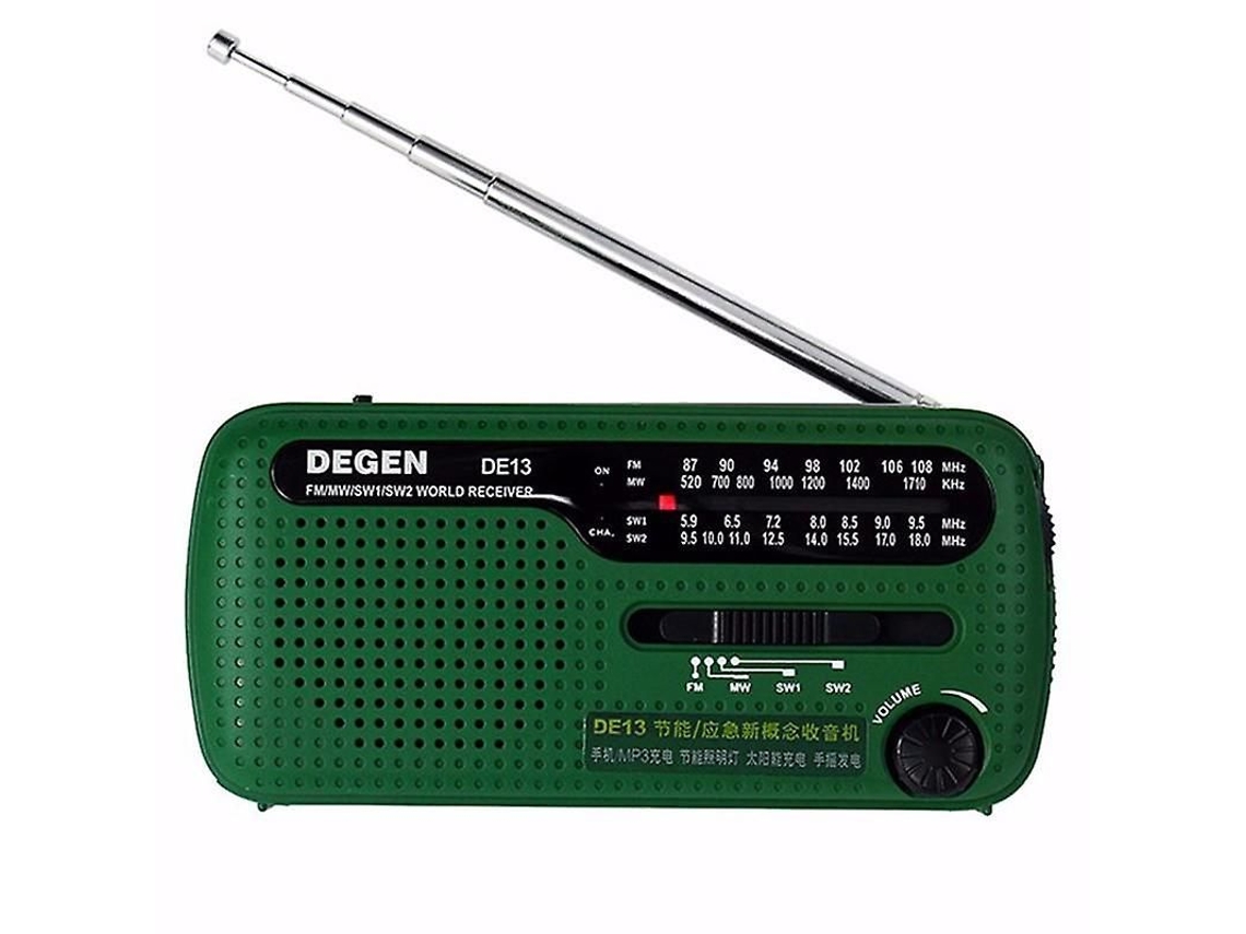 Rádio Gravador e Receptor AQUAFORGE portátil FM MW SW com dínamo de manivela
