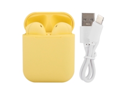 Fone De Ouvido Bluetooth Sem Fio Mini Com Controle Táctil Estéreo Esportivo Intra-auricular Para Ios Amarelo