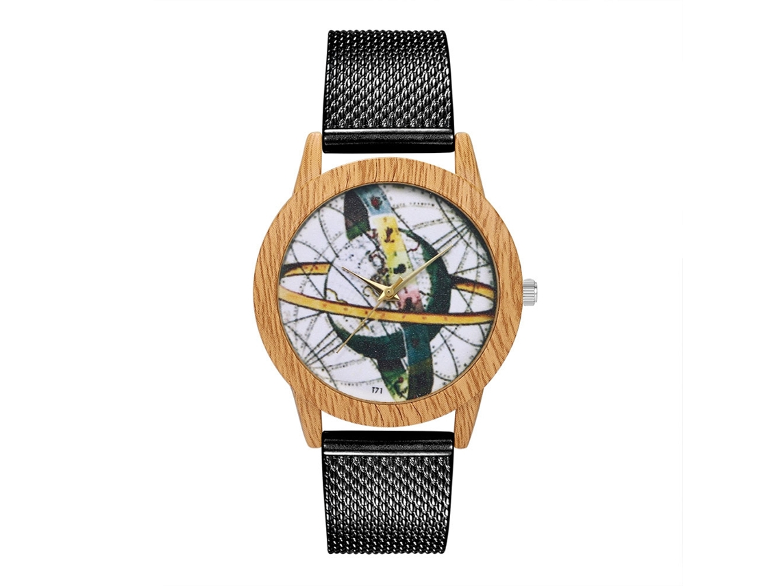 Relógio de quartzo casual unissex com pulseira de silicone preta para homens e mulheres.