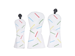 Conjunto De 3 Capas De Taco De Golfe Laxiscreed Branco Para Proteção E Transporte