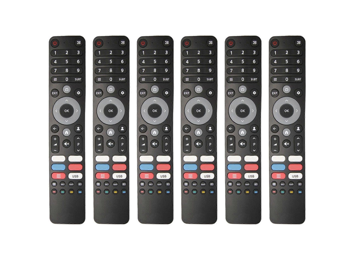 Conjunto De 6 Controles Remotos Universais Para Smart Tvs Das Marcas Dexp, Viomi E Chiq - Compatíveis Com Diversos Modelos, Com Tecnologia Infraverme