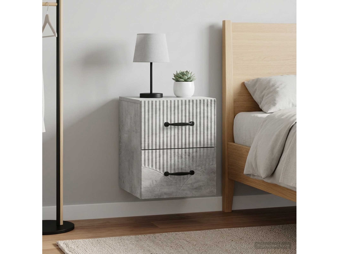 Vidaxl Gabinete De Canto Montado Na Parede 2 Pcs Cinzento Cimento