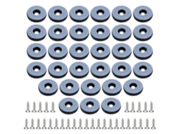 32 Peças Pés De Móveis Teflon Ø 22 Mm Deslizantes Para Móveis Com 32 Parafusos Aço Inoxidável Ptfe Btforus (redondo)