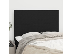 Cabecero de 4 piezas, tela, 72 x 5 x 78/88 cm, color negro