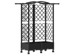 Conjunto 1 Canteiro De Jardim Elevado Vidaxl Preto Polipropileno (124 X 40 X 129 Cm)