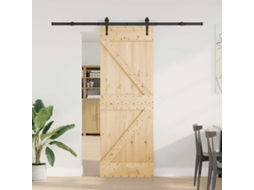 Vidaxl Porta Deslizante Narvik Natural E Preto 70 X 210 Cm (213,5 Cm)
