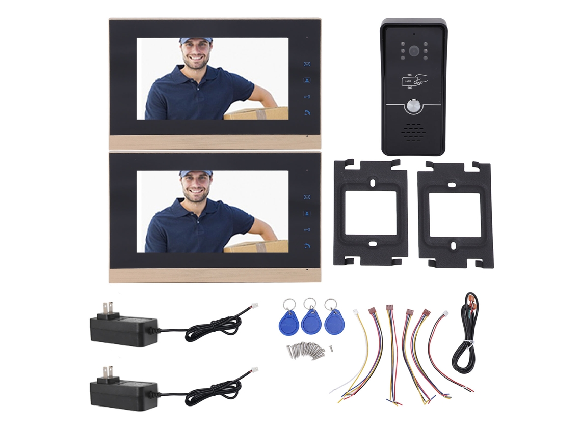 Sistema Interfone Inteligente Com Tela 7" Hd Preto