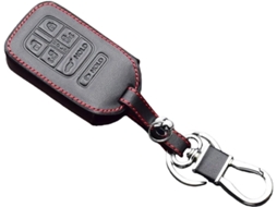 Capa Protetora De Couro Para Chave Carro Compatível Com Honda Odyssey 2014, 2015, 2016e 2017, Com 6 Botões E Controle