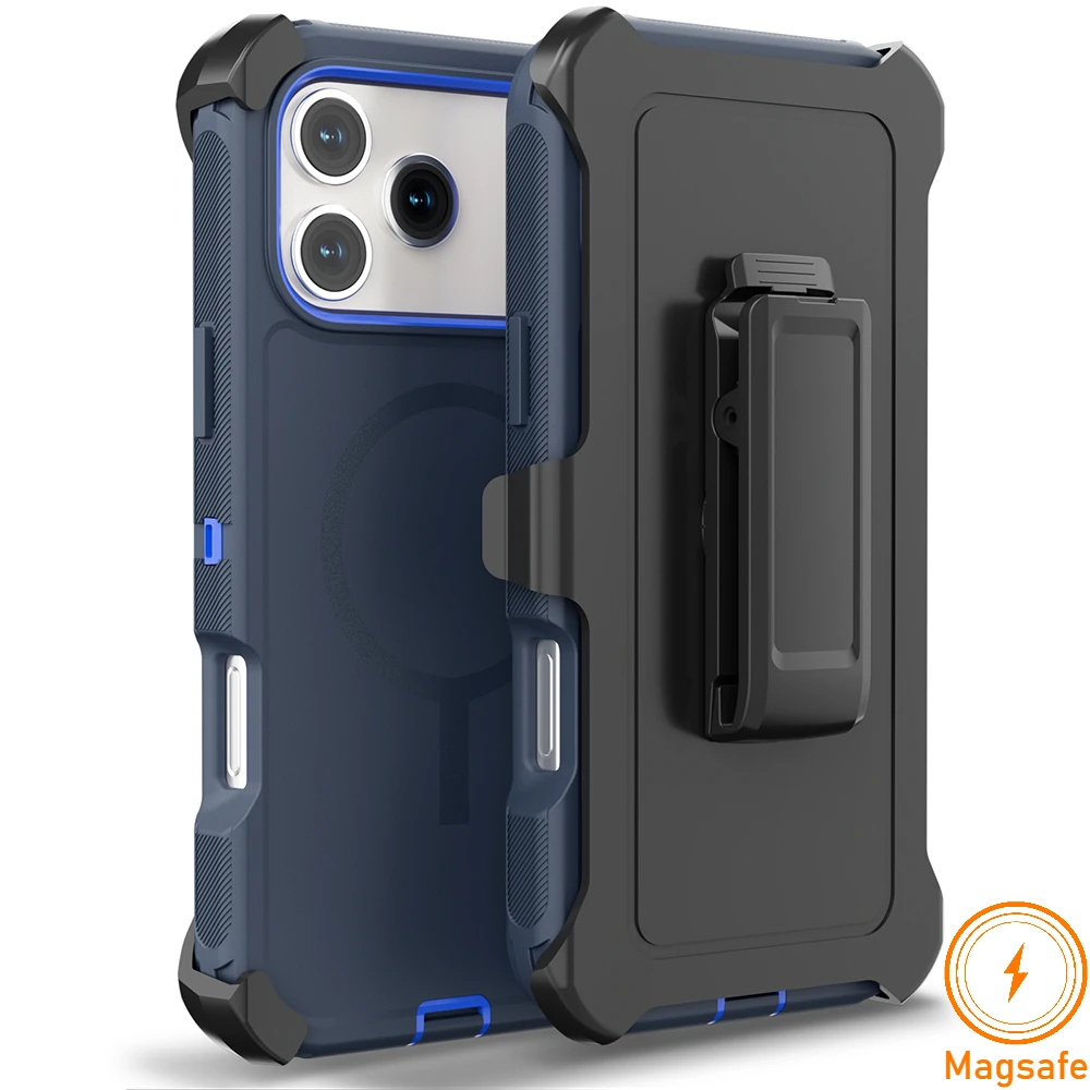 (azul, Iphone 15 Plus) Capa Magnética Para Celular, Compatível Com Magsafe, Resistente E Durável, À Prova De Choque, Com Clipe.