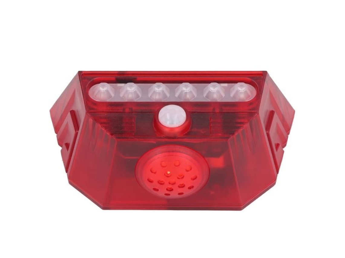 HURRISE Luz de Alarme Solar Sirene de Luz Sonora Lâmpada de Alarme Solar de 4 Modos Amplas Aplicações para Poste de Amarração de Jardim